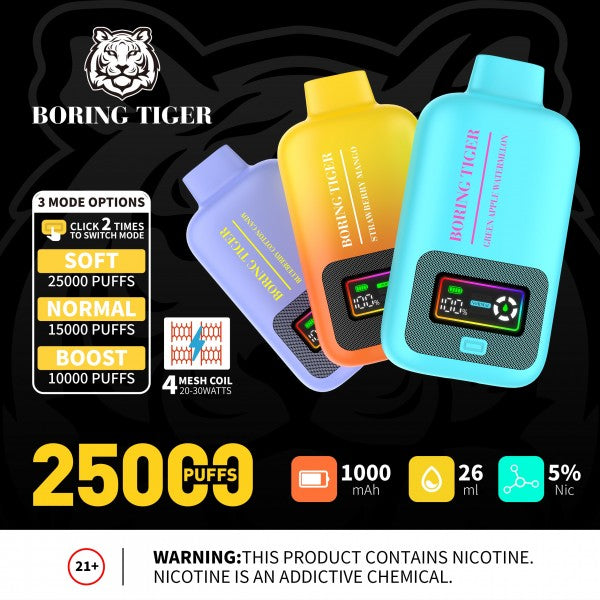Boring Tiger 25000 Disposable 5% (1 box - 5 disposables)
