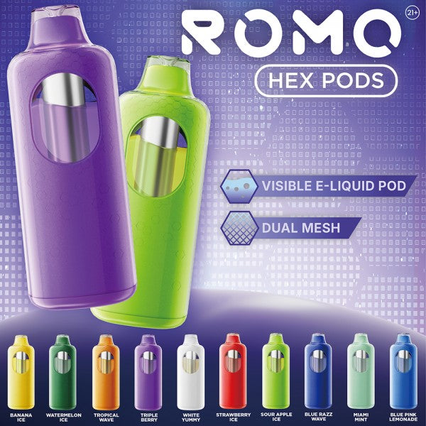ROMO Hex 50K Disposable Pod 5% (Display Box of 5) PODS ONLY