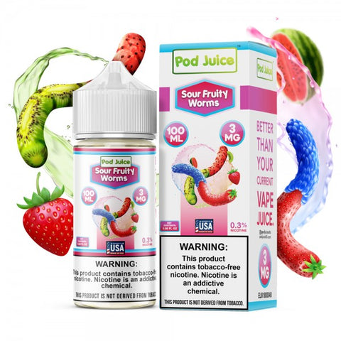 Pod Juice Synthetic - Sour Fruity Worms 100mL