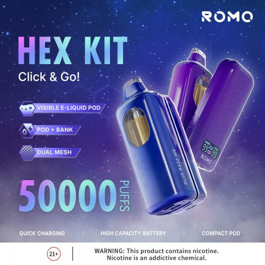 ROMO Hex 50K Disposable Pod Full Kit 5%&nbsp;(Pod + Power Bank)