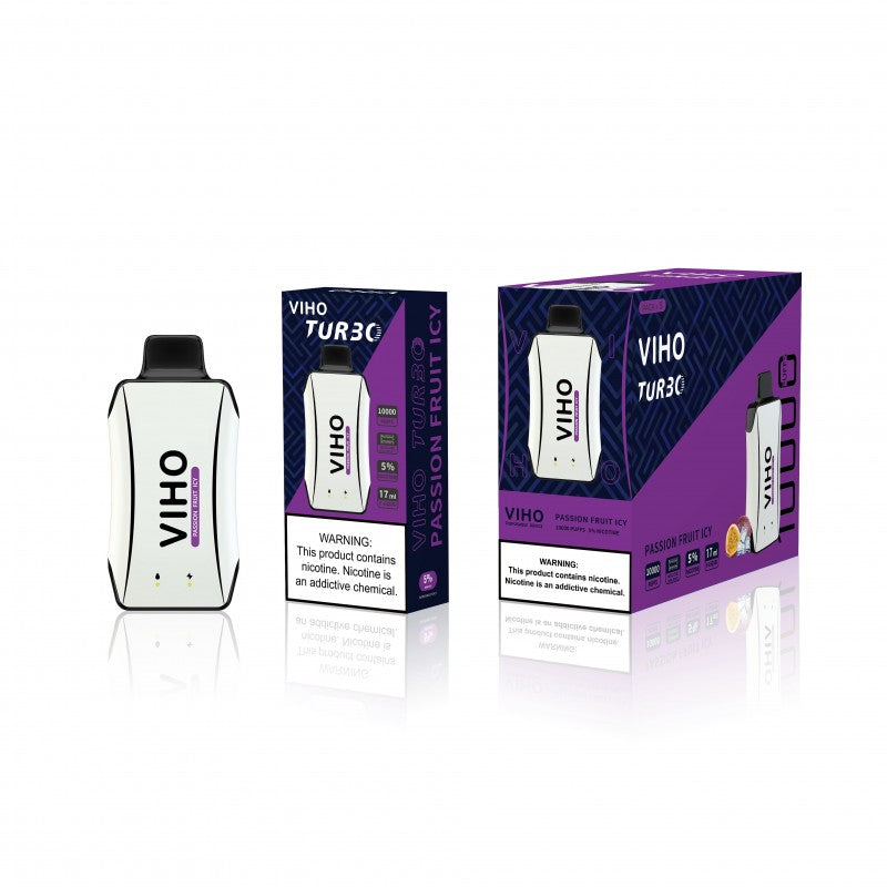 Viho Turbo 10000 puff 5% (50 mg) nicotine rechargeable passion fruit icy