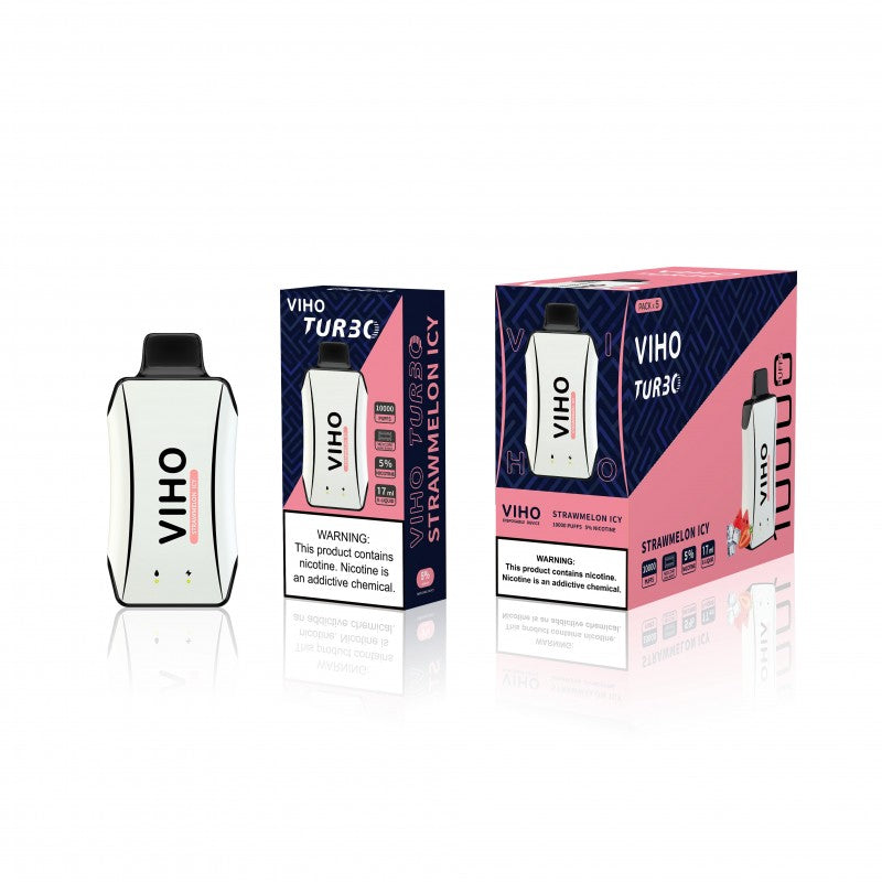 Viho Turbo 10000 puff 5% (50 mg) nicotine rechargeable strawmelon icy